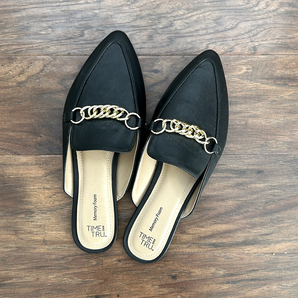 Time and Tru Black Mules size 8